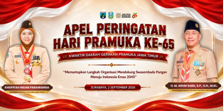 Apel Hari Pramuka ke-65 Kwarda Jatim Digelar di Unesa, Dorong Kebangkitan Pramuka Perguruan Tinggi