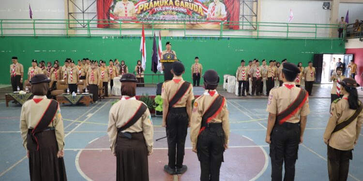 Teguhkan Karakter Generasi Muda Teladan, Kwarcab Tulungagung Kukuhkan 568 Pramuka Garuda
