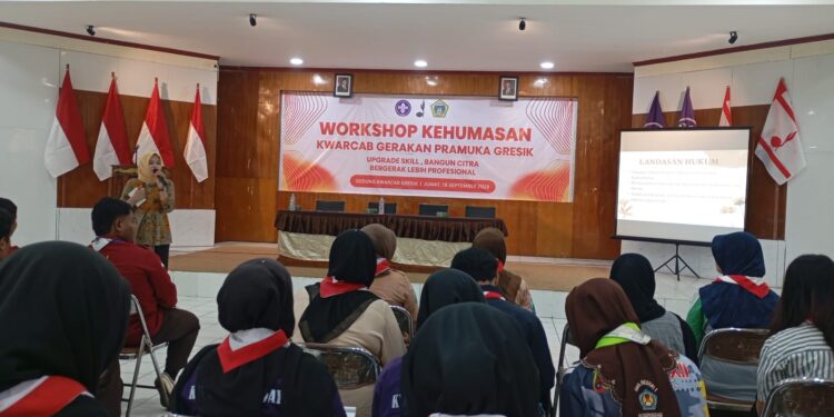 Cetak Insan Humas yang Kreatif dan Profesional, Kwartir Cabang Gresik Gelar Workshop Kehumasan