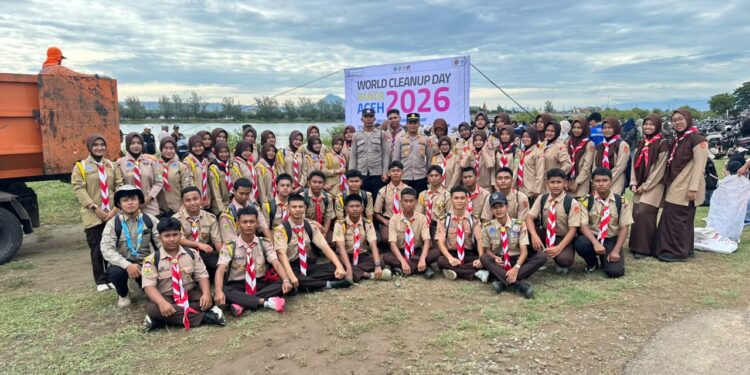 Pramuka MAN 2 Banda Aceh Turut Ambil Bagian dalam World Cleanup Day 2026 di Bantaran Krueng Lamnyong