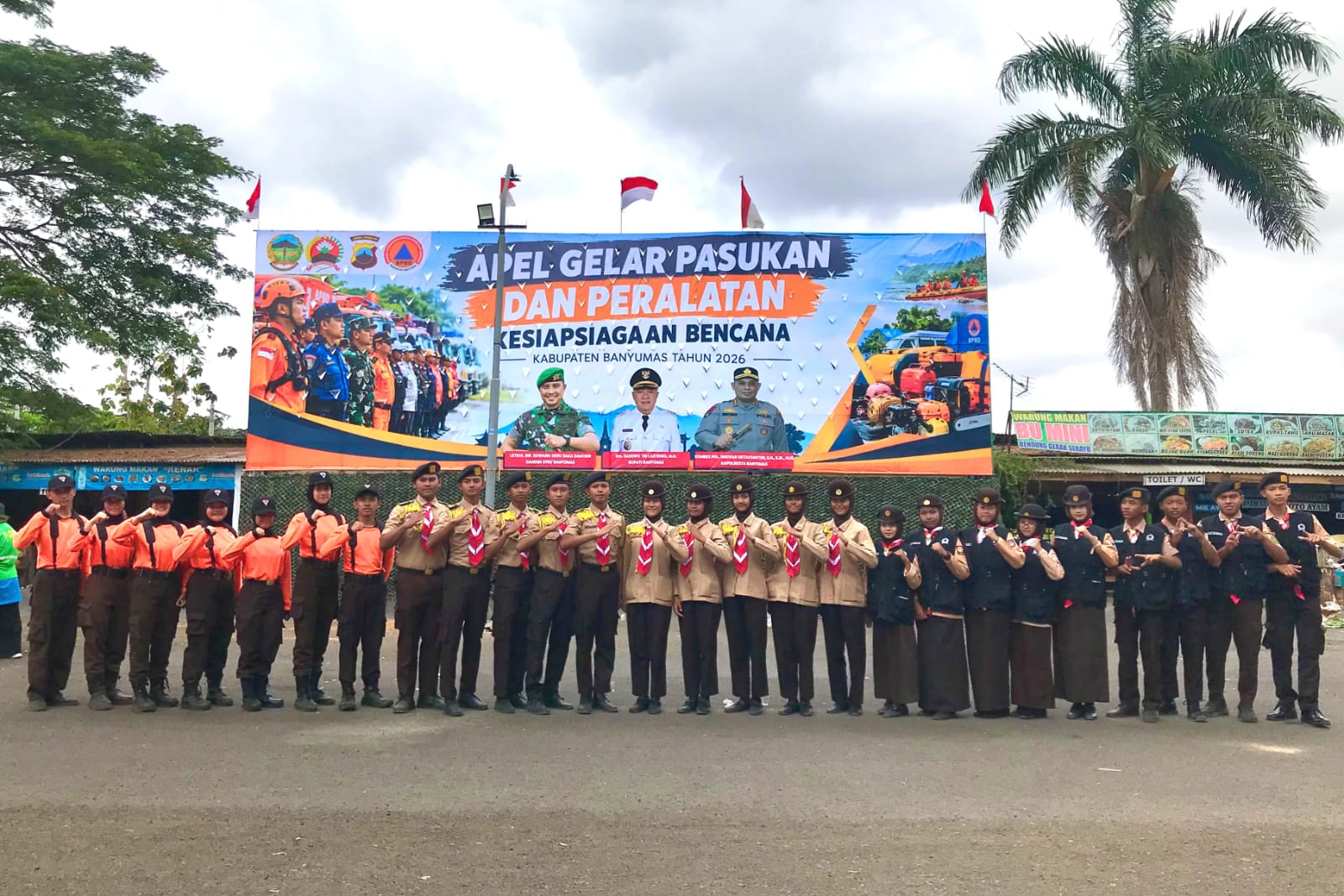 Puluhan Anggota Pramuka Kwarcab Banyumas Ikuti Apel Kesiapsiagaan Bencana di Bendung Gerak Serayu