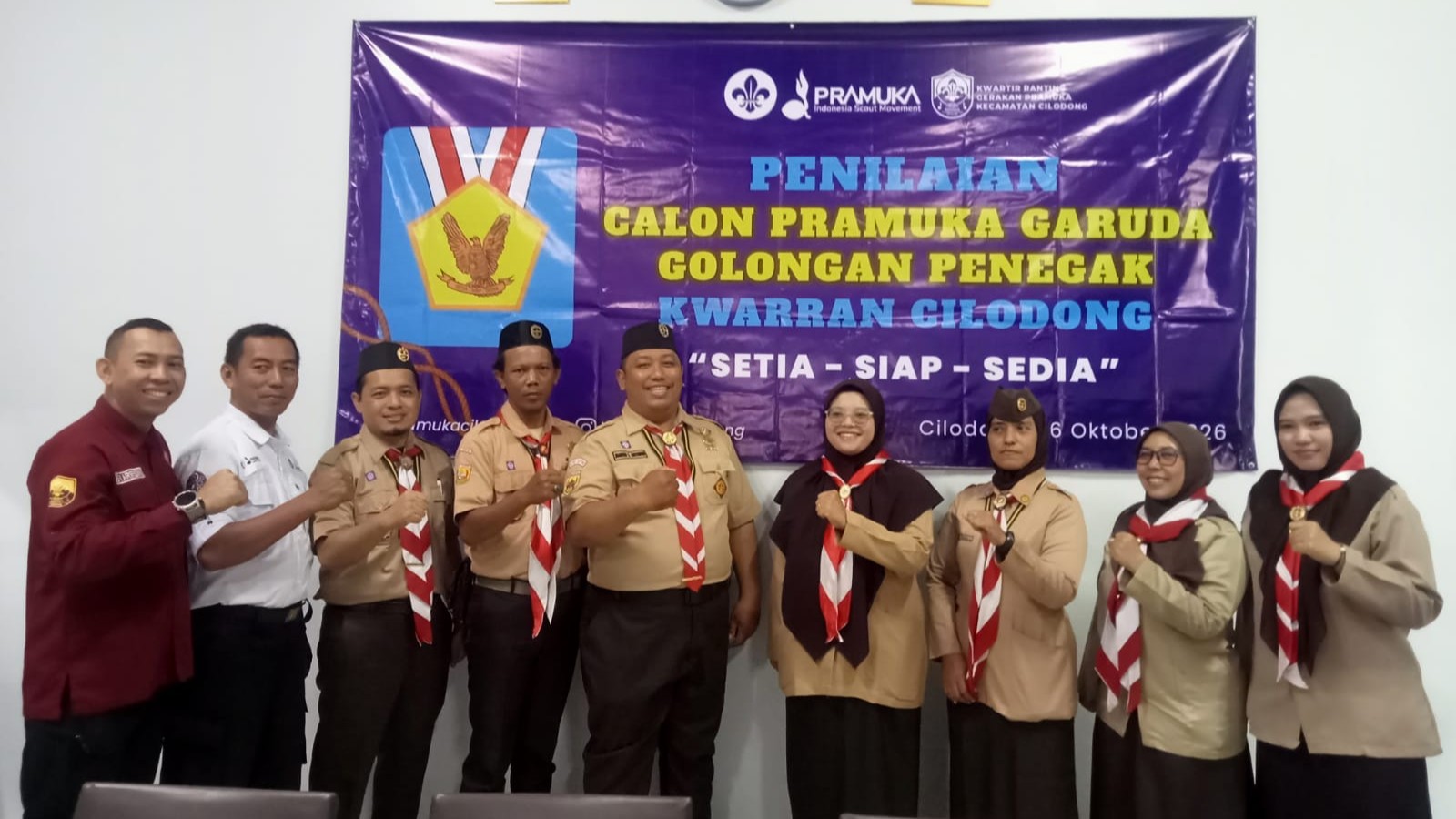 Pastikan Kompetensi Calon Pramuka Garuda Penegak, Kwarran Cilodong Gelar Penilaian